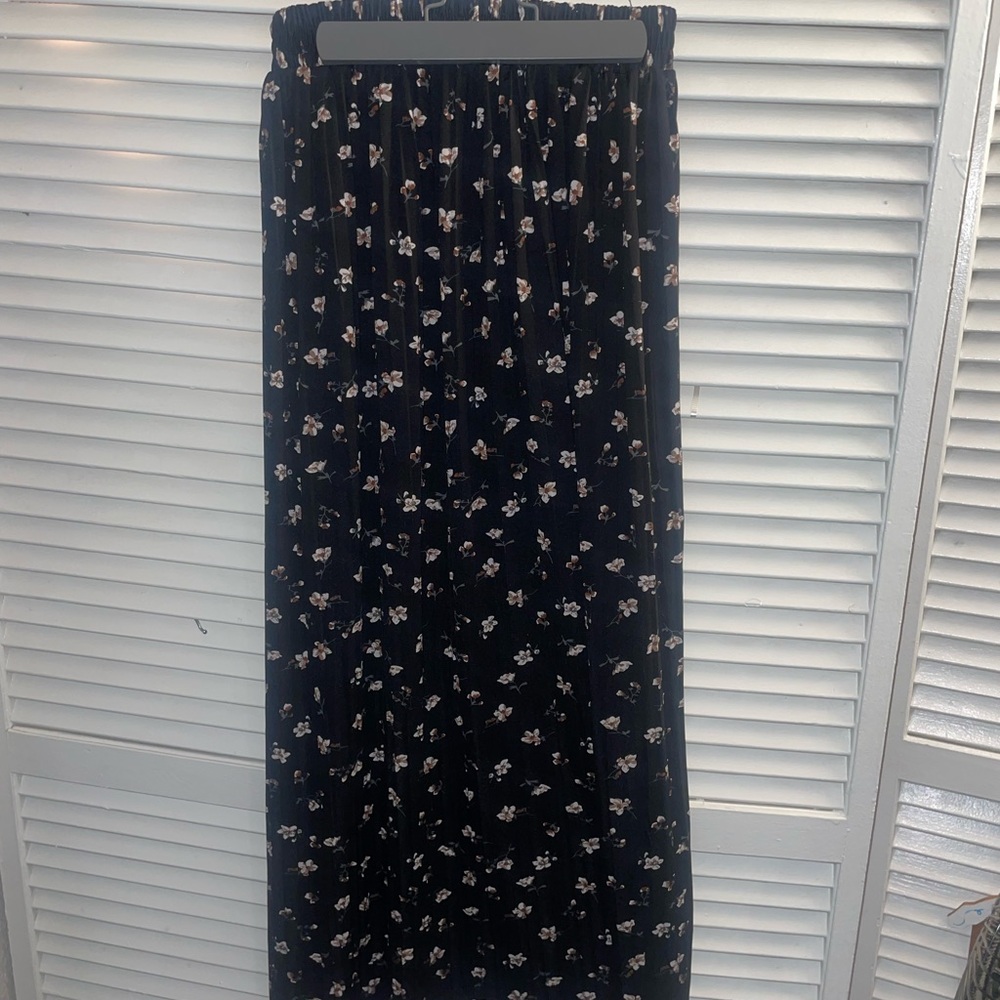 Jon & Anna Black Maxi Skirt with Cream Floral Print